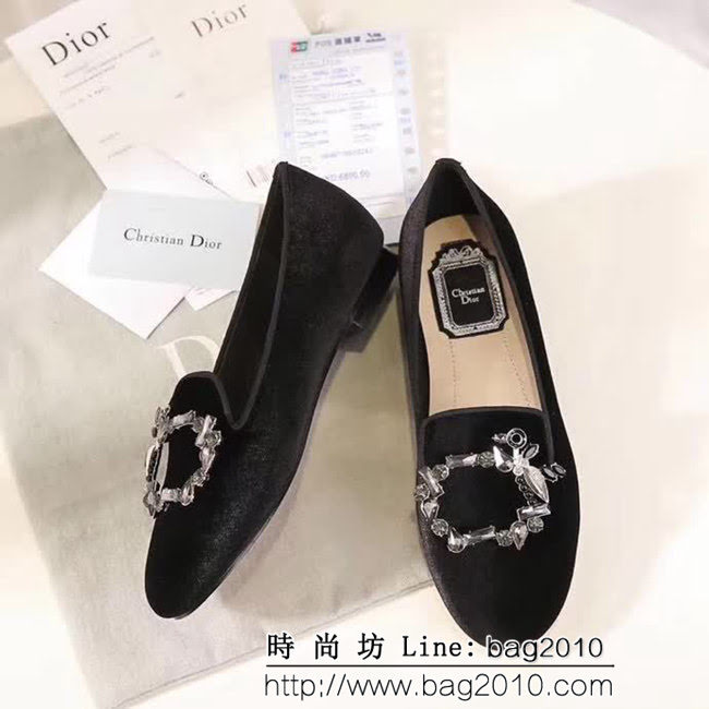 DIOR迪奧 新款系列方扣款 韓國絨 時尚女單鞋 QZS1408